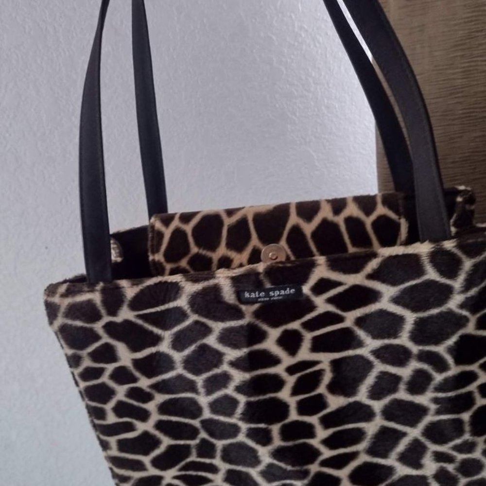 EUC Kate Spade Faux Fur Leopard/Giraffe Print Purse